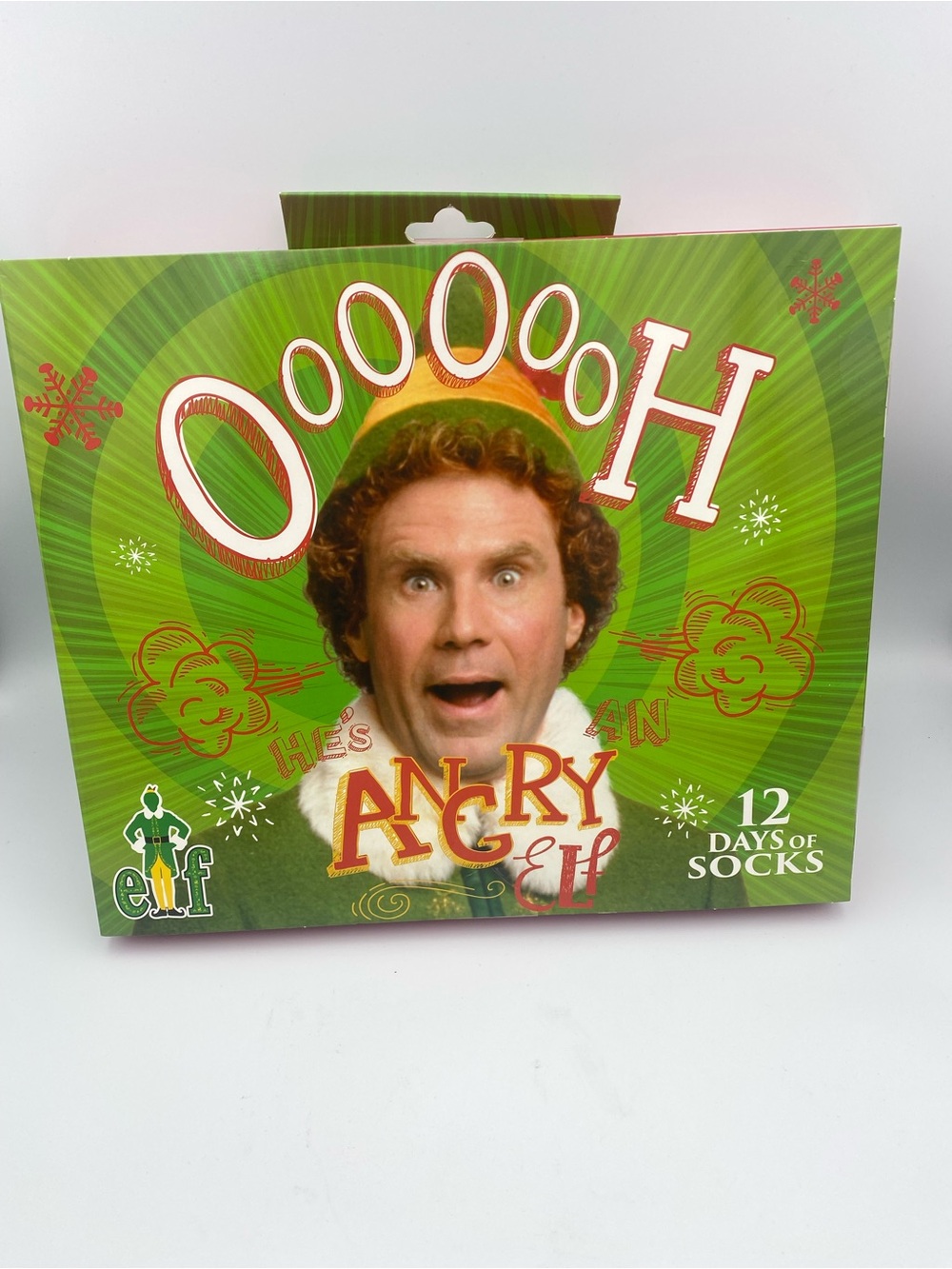 ELF OOooOOoH Green Holiday 12 Days of Socks Box